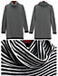  Wool Long Sleeves Cowl Neck Stripes Longline Sweater/Inspired by LINDSAY LOHAN Women's Sweaters(1001BC016-0751)