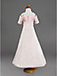  A-line Straps Ankle-length Satin Organza Flower Girl Dress