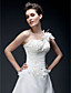  A-line One Shoulder Court Train Organza Wedding Dress