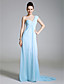 Chiffon Sheath/Column One Shoulder Sweep Train Evening Dress inspired by Lara Spencer at Emmy Awards