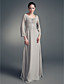  Sheath/ Column Scoop Floor-length Chiffon Satin Mother of the Bride Dress