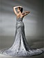  Squined Trumpet/Mermaid Sweetheart Court Train Evening Dress inspired by Natalie Mark at Oscar