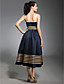  Stretch Satin A-line Tea-length Cocktail Dress inspired by Sarah Jessica Parker in Sex and the City