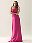  Sheath/ Column One Shoulder Floor-length Chiffon Over Satin Separate Bridesmaid/ Wedding Party Dress