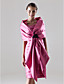  Sheath / Column Square Knee-length Satin Bridesmaid/ Wedding Party Dress With A Wrap