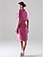  Sheath / Column Square Knee-length Satin Bridesmaid/ Wedding Party Dress With A Wrap