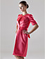  Sheath / Column Scoop Knee-length Satin Bridesmaid/ Wedding Party Dress With A Wrap