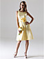  A-line Square Knee-length Satin Bridesmaid/ Wedding Party Dress