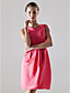  Sheath/Column Scoop Short/Mini Satin Bridesmaid/Wedding Party Dress