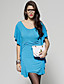  ts elastischen Bänder Rundhals Jersey-Kleid