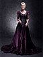  Taffeta A-line V-neck Court Train Evening Dress inspired by Taylor Swift