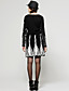  Beaded Printed Long Sleeves V Neckline Dress / Women's Dresses (FF-C-BL0736504)