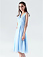  A-line V-neck Knee-length Chiffon Bridesmaid/Wedding Party Dress With Criss-Cross Bodice
