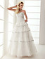  a-line senza spalline livelli pavimento-lunghezza abito da sposa di chiffon