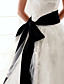 palla abito senza spalline in raso pavimento-lunghezza abito da sposa in tulle