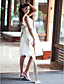  A-line Bateau Sleeveless Satin Tulle Knee-length Wedding Dress