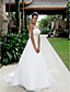  A-line Strapless Court Train Organza Wedding Dress