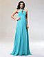  Sheath/ Column Halter Floor-length Chiffon Matte Satin Evening Dress