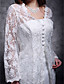  Long Sleeves Lace With Button Bridal Jacket/ Wedding Wrap