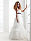  A-line Princess Sweetheart Strapless Floor-length Organza Wedding Dress