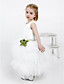  Ball Gown Jewel Tea-length Satin Tulle Flower Girl Dress
