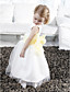  A-line Scoop Satin Tulle Tea-length Flower Girl Dress