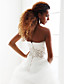  A-line Strapless Chapel Train Organza Wedding Dress