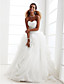  Ball Gown Strapless Sweetheart Court Train Organza Wedding Dress