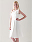  A-line One Shoulder Knee-length Chiffon Over Elastic Satin Bridesmaid Dress
