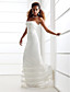  A-line Strapless Floor-length Satin Organza Wedding Dress