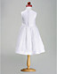  A-line Princess Scoop Knee-length Satin Flower Girl Dress