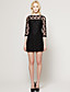  ts manches en dentelle noire robe de trois quart