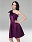  A-line One Shoulder Knee-length Satin Cocktail Dress