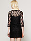  ts manches en dentelle noire robe de trois quart