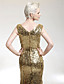  Trumpet/Mermaid V-neck Sweep/Brush Train Sequined Evening Dress inspired by Kellie Pickler