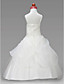  A-line Spaghetti Straps Floor-length Satin Tulle Flower Girl Dress
