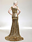  Trumpet/Mermaid V-neck Sweep/Brush Train Sequined Evening Dress inspired by Kellie Pickler