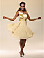  A-line One Shoulder Knee-length Chiffon Cocktail Dress