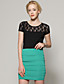  Women's Lace Round Collar Short Sleeve Top