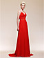  Chiffon A-line Spaghetti Straps Sweep/ Brush Train Evening Dress inspired by Selena Gomez