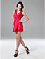 Satin Sheath/Column V-neck Short/Mini Cocktail Dress inspired by Selena Gomez