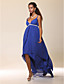  High Low Sheath/Column Spaghetti Straps Chiffon Evening Dress