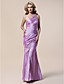  Trumpet/ Mermaid One Shoulder Floor-length Beaded Taffeta Evening Dress