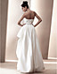  A-line Strapless Asymmetrical Satin Wedding Dress