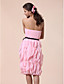  Sheath/Column Strapless Knee-length Chiffon Bridesmaid Dress With Cascading Ruffle