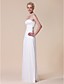  Sheath/Column Floor-length Chiffon Wedding Dress With Beaded Appliques