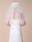  Two-tier Elbow Wedding Veils With Ribbon Edge