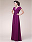  Sheath/Column V-neck Floor-length Chiffon Mother of the Bride Dress