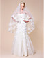  One-tier Cathedral Wedding Veils With Lace Applique Edge