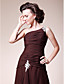  A-line One Shoulder Sweep/ Brush Train Chiffon Mother of the Bride Dress